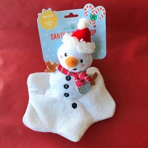 Fringe Snowman  Winter Christmas Plush Squeaky Crinkle  Toy